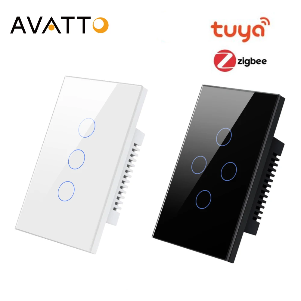 Interruptor de luz inteligente avatto tuya zigbee, interruptor